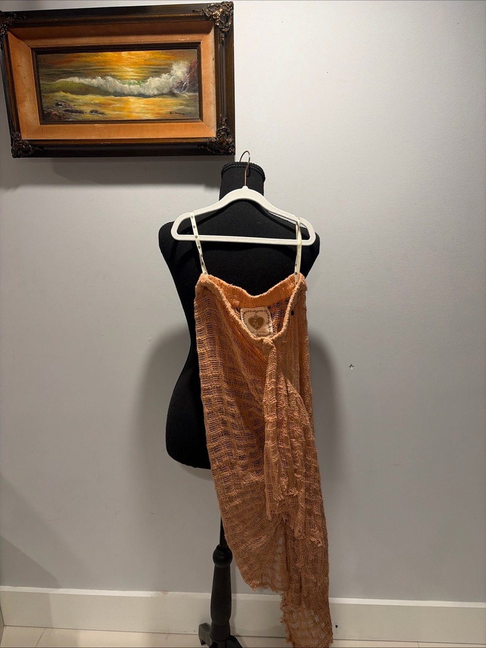Z&L Boho Cover Up Skirt  Handmade Resort Swimwear Anthropologie Beach Cotton